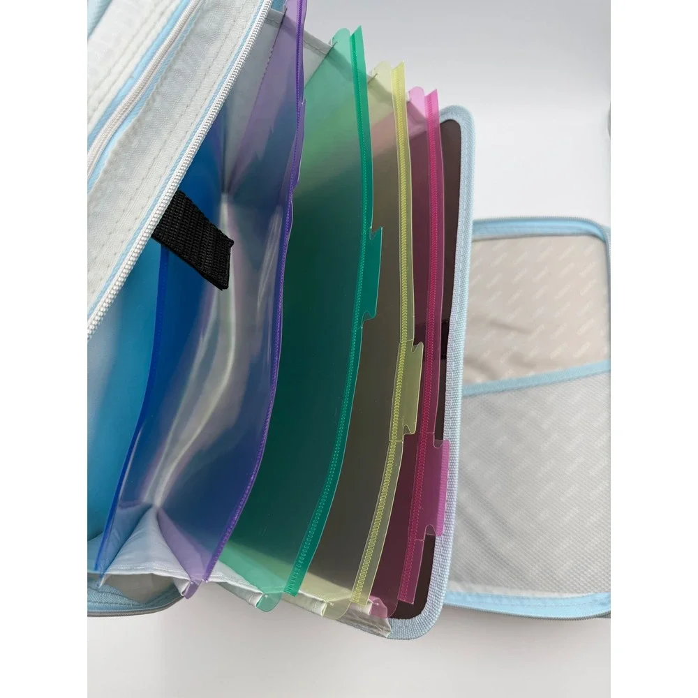 Case-it Mighty Zip Tab 3 Inch Zipper Binder Pink Lightning Bolt T-641-P NWT